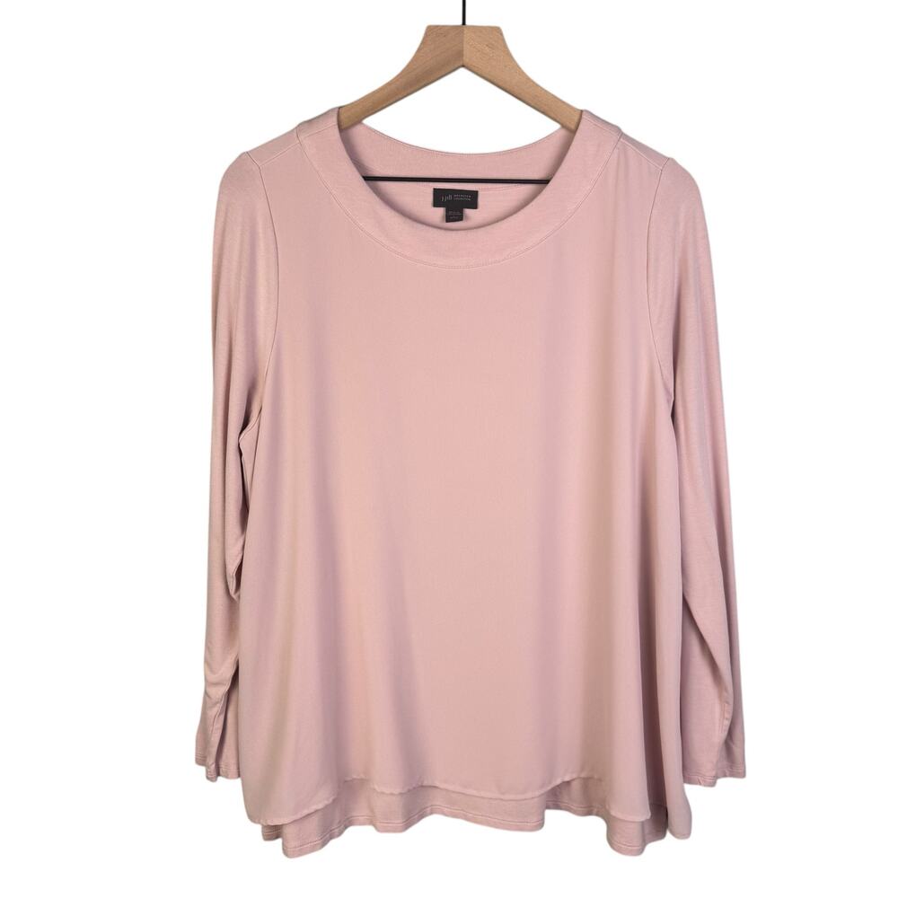 J. Jill Wearever Blouse Women LP Pullover Pink‎ Layers Loose Fit Crewneck
